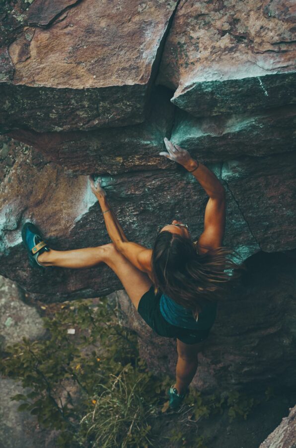 woman climbing